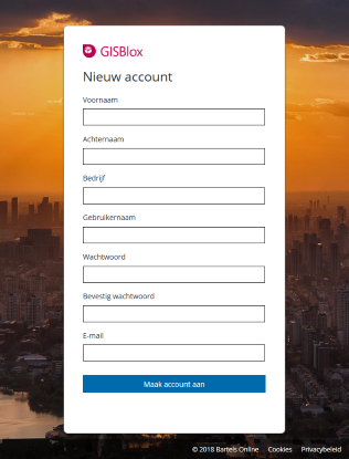 GISBlox Account Center - Registratie