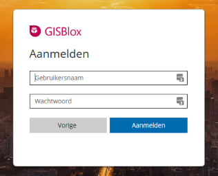 GISBlox Account Center - Aanmelden